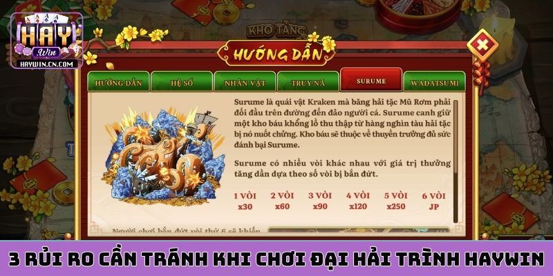 3 rủi ro cần tránh khi chơi đại hải trình HAYWIN