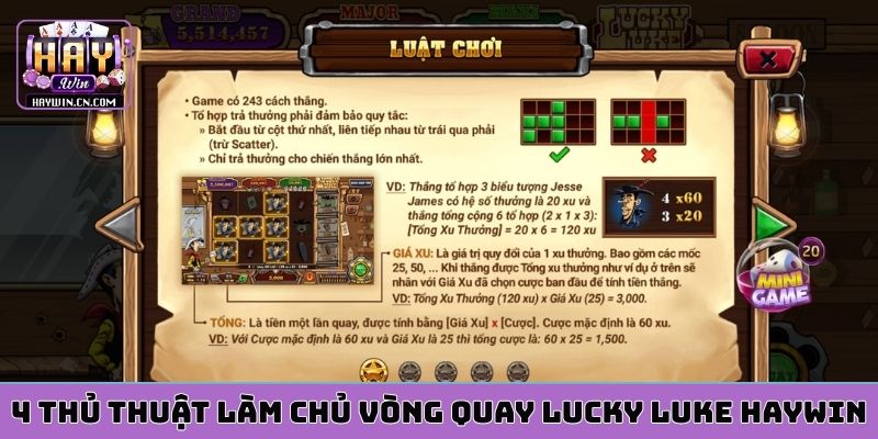 4 thủ thuật làm chủ vòng quay Lucky Luke HAYWIN