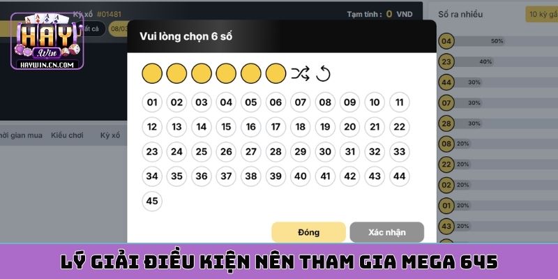 Lý giải điều kiện nên tham gia Mega 645