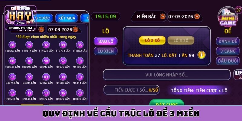 Quy định về cấu trúc lô đề 3 miền
