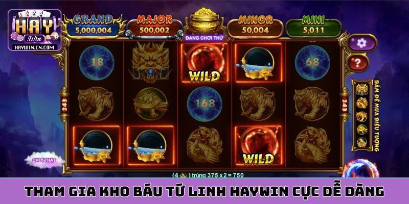 Tham gia kho báu tứ linh HAYWIN cực dễ dàng
